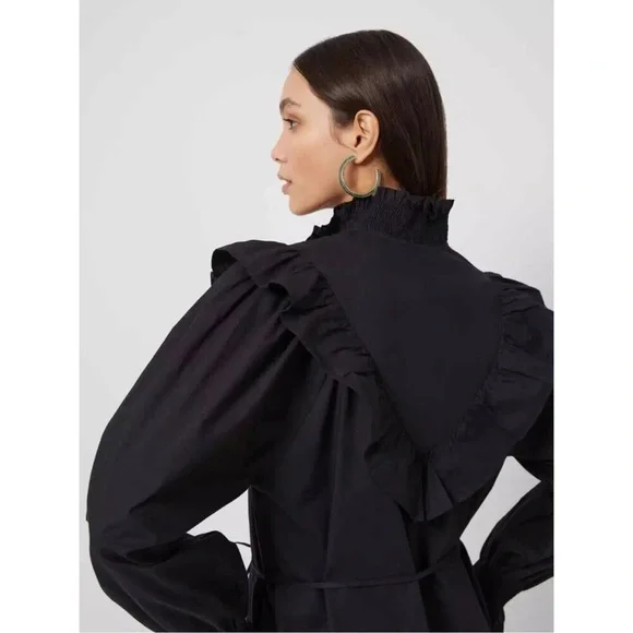 French Connection Black Button-Up Dress - Picture 2 of 6